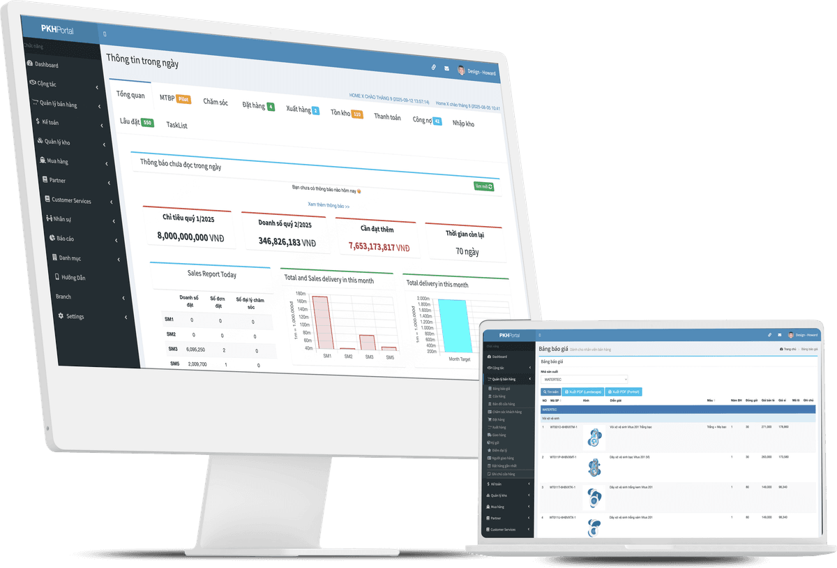 Sales dashboard preview